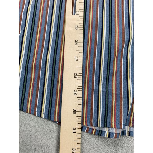 IVY Crew Classics Men's XL Blue Wrinkle Resistant Striped Button-Down Shirt - Picture 5 of 8